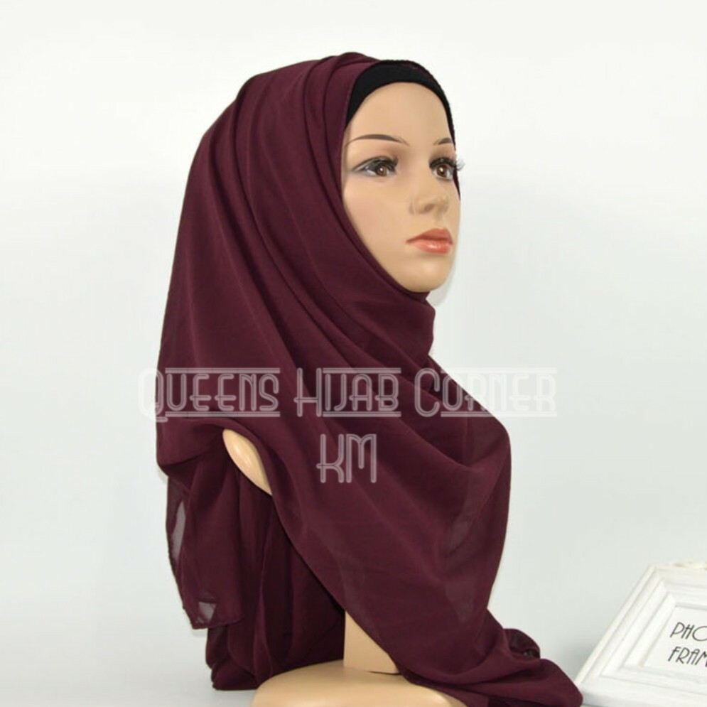 Premium Quality Chiffon Maxi Hijab Scarf Muslim Headcover 180×70 – 180×85 Cm
