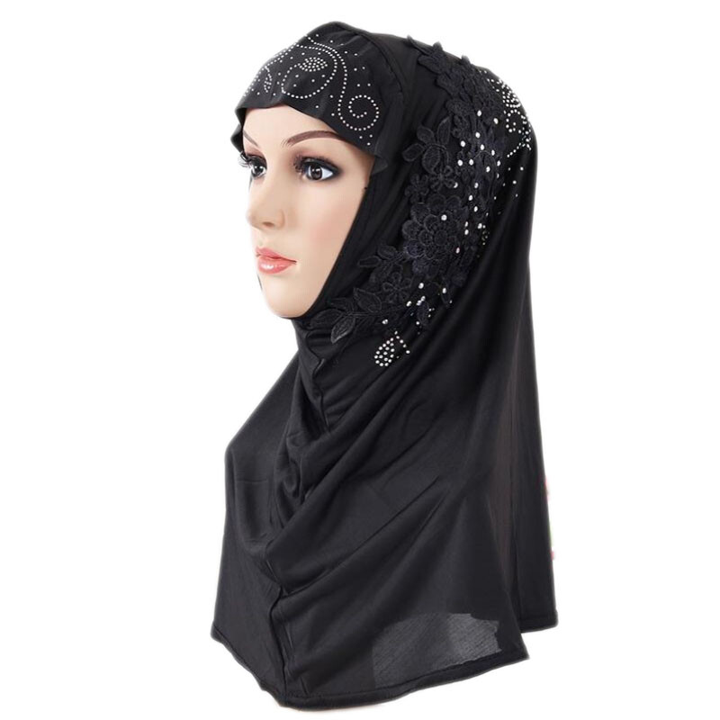 Muslim Women Hijab Flower Niqab One Piece Amira Head Scarf Shawl Wrap Islamic