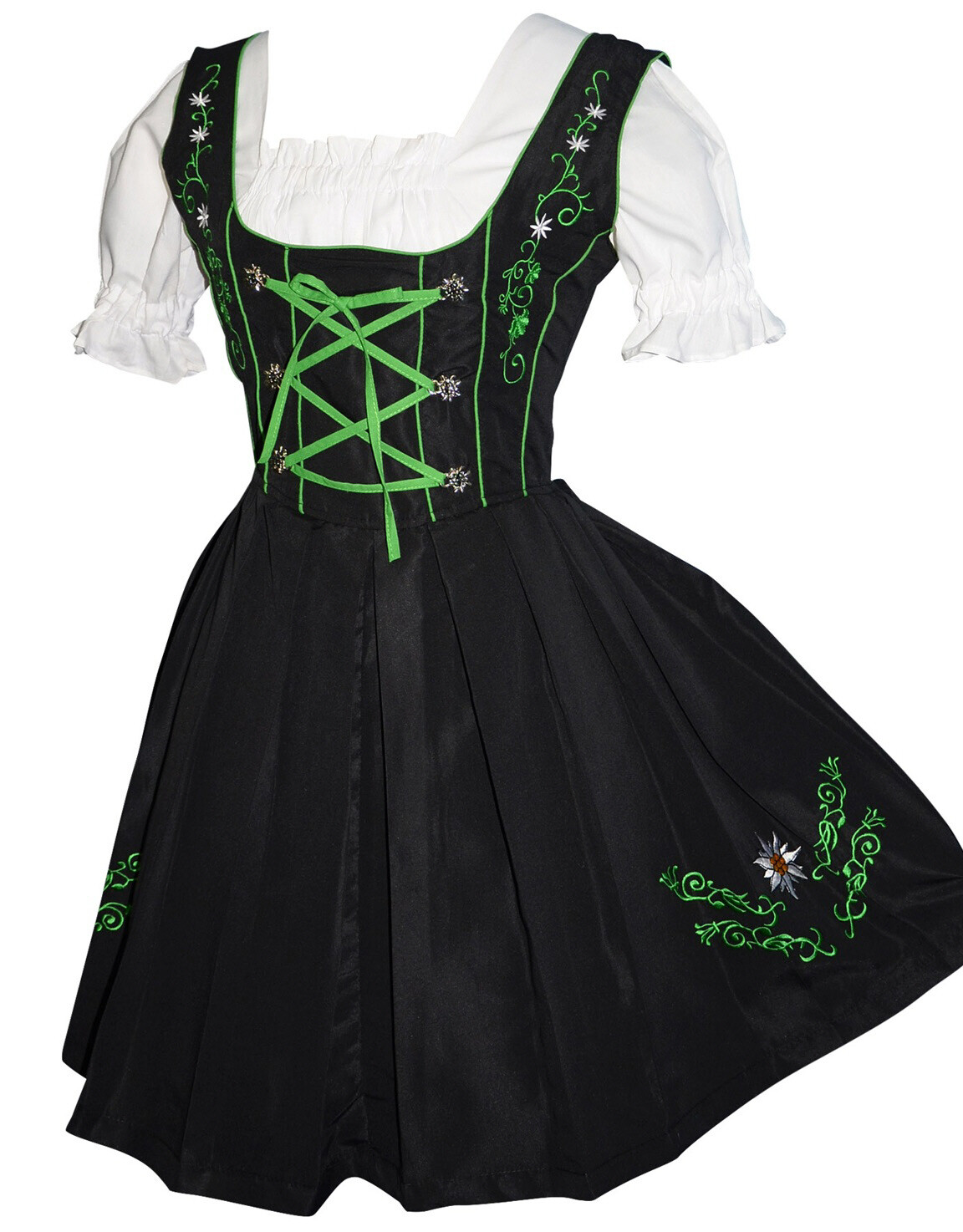 Sz 4 XS German Oktoberfest Dirndl Dress Short Black Waitress Women Party Hostess