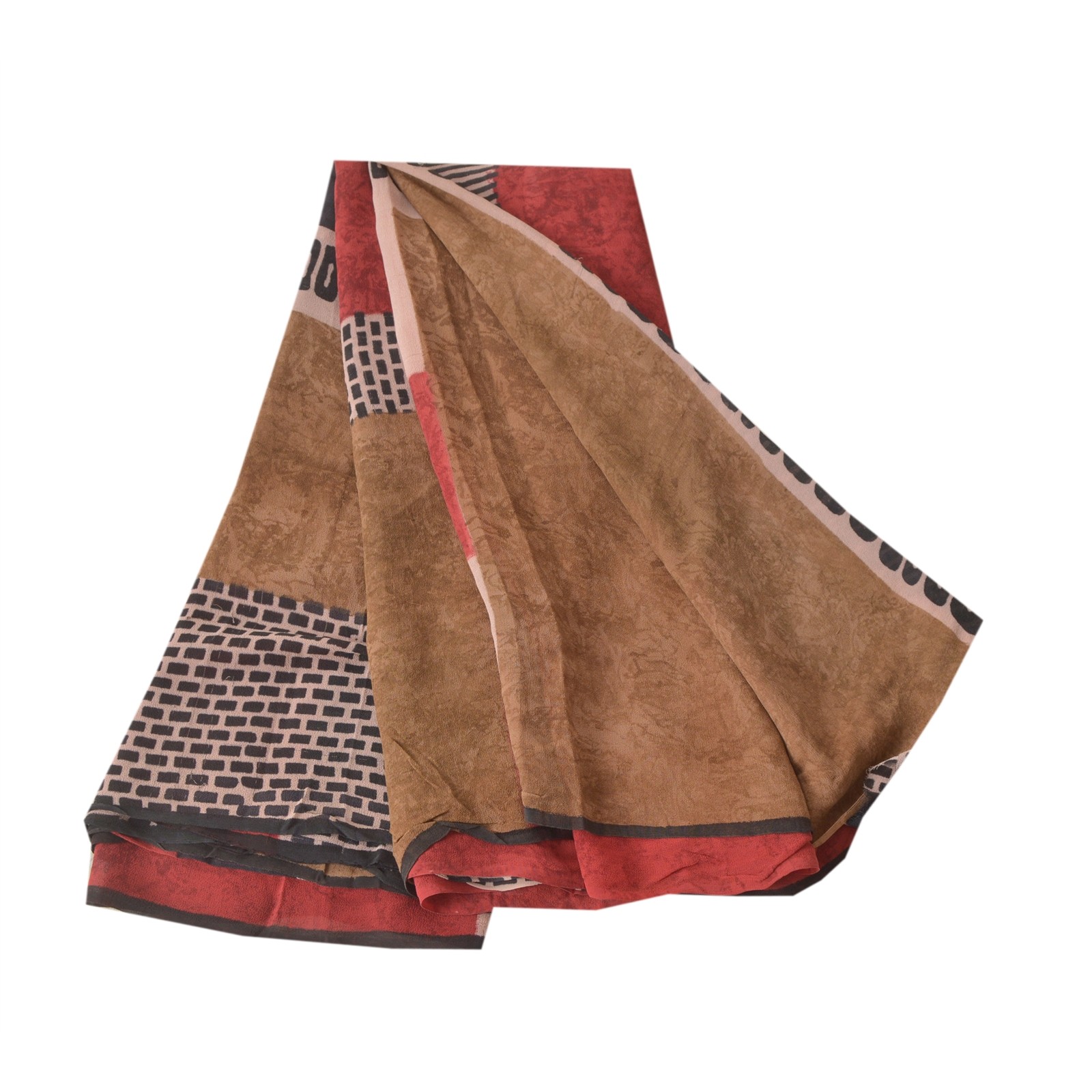 Sanskriti Vintage Indian Sarees Pure Georgette Silk Printed Fabric Craft Sari