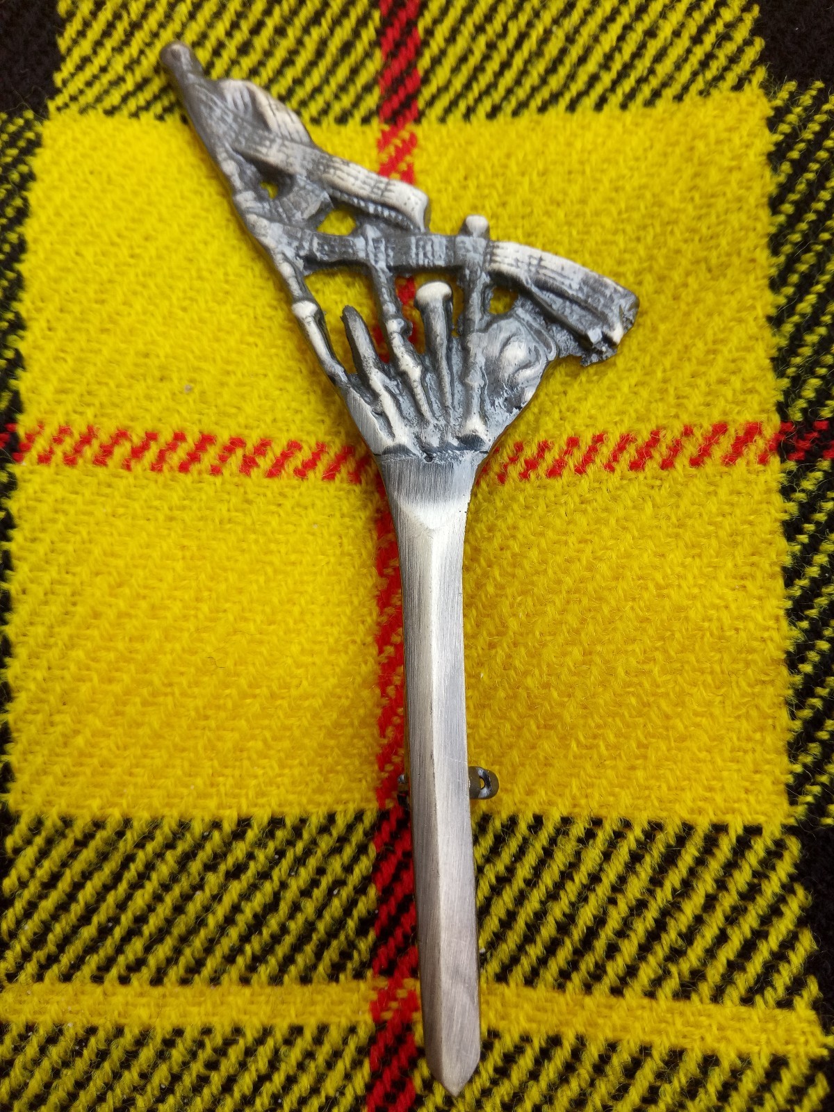 Scottish Bagpipe Kilt Pin In Brass Antique Finish Brooch Kilt Pin Kilt Pins