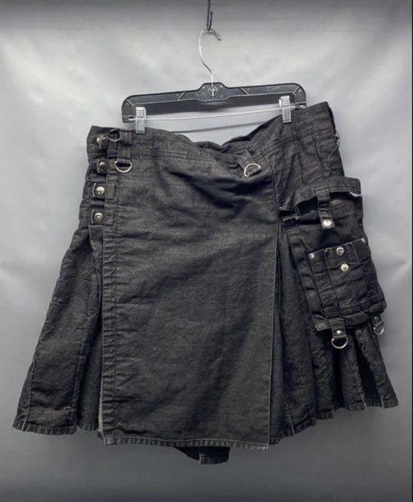 Damn Near Kilt Em Skirt Men’s L/XL Black Utility Kilt Tactical Heavy Duty 40×22