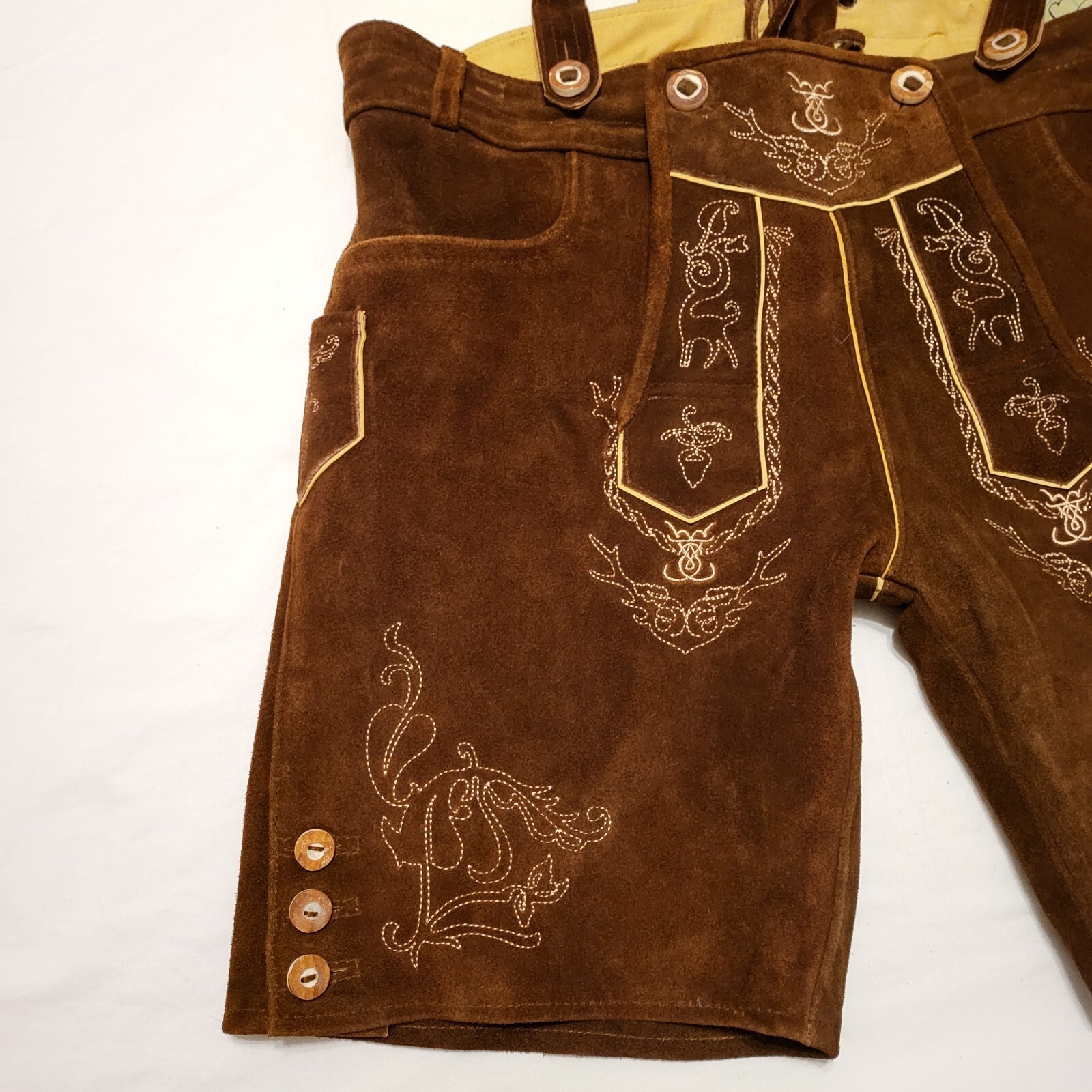 Schöneberger Men’s Bavarian Trach ten Oktoberfest Leather Trousers Size 40