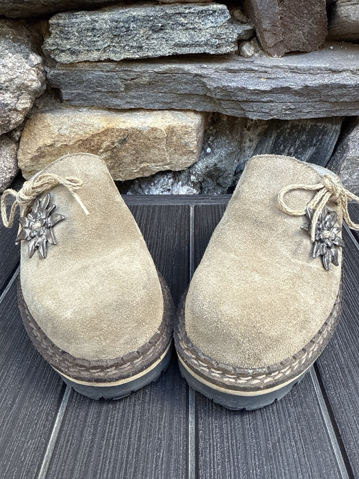 Geier Wally Austria Suede Mules Clogs 36 Edelweiss Charm Air System Sole