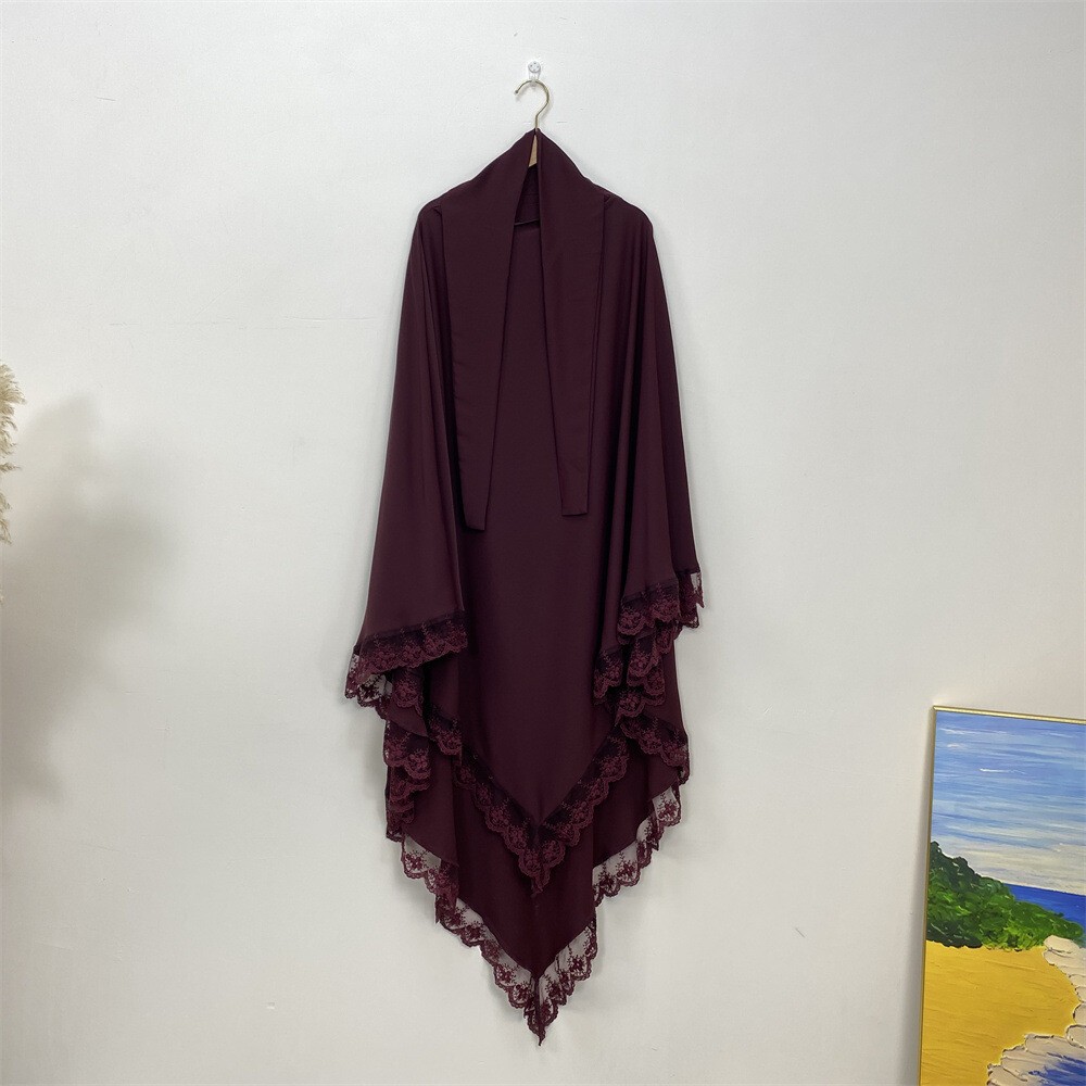 Muslim Women Overhead Khimar Prayer Garment Burqa Kaftan One Piece Hijab Top Eid