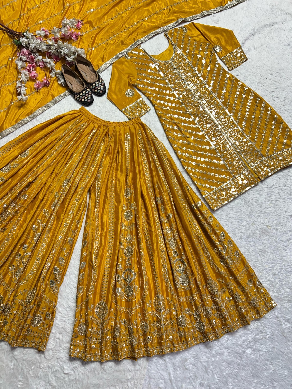 Wedding Sharara Suit Designer Bollywood Salwar Kameez Ethnic Wear Dress Suit