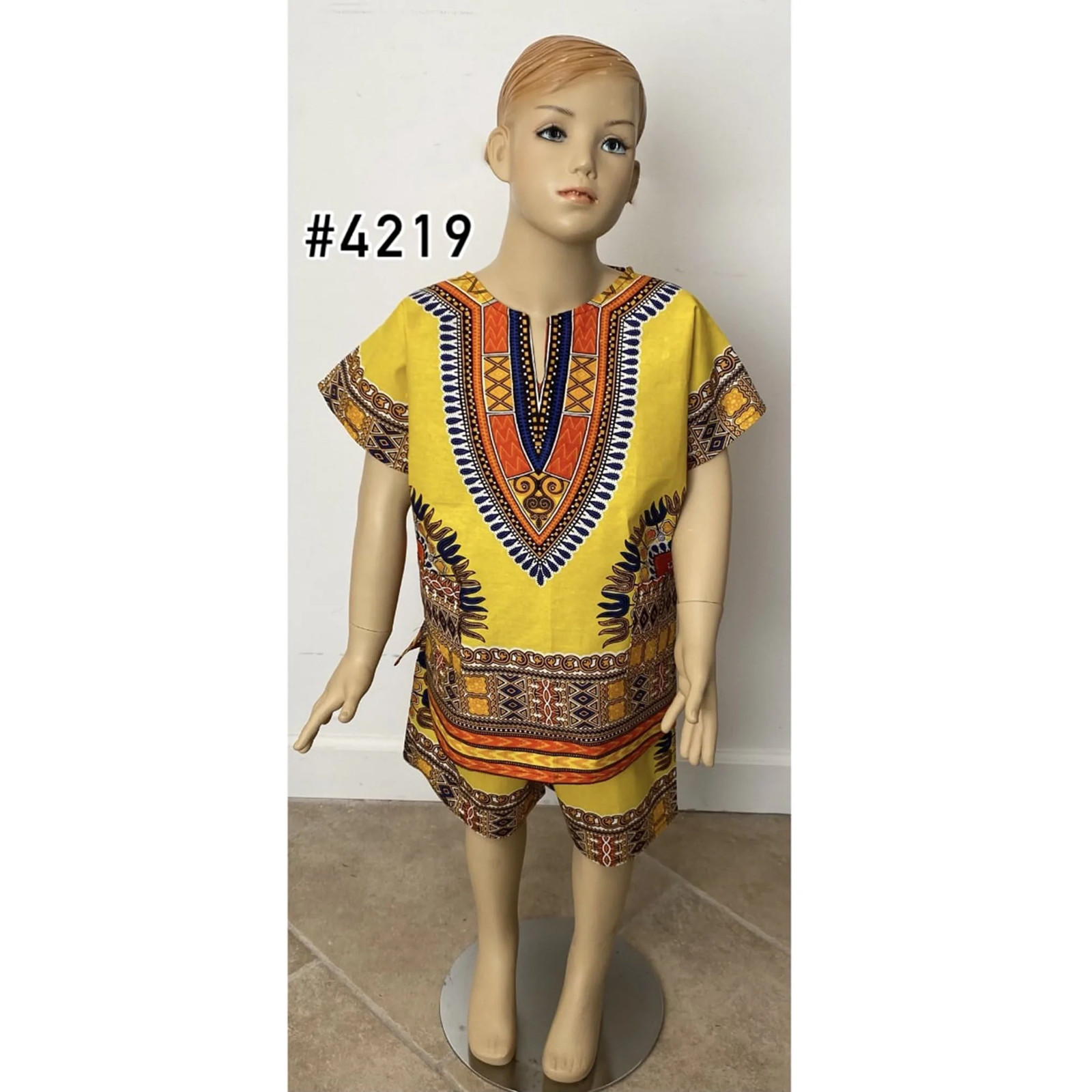 African Children’s Unisex Dashiki Short Set #4219