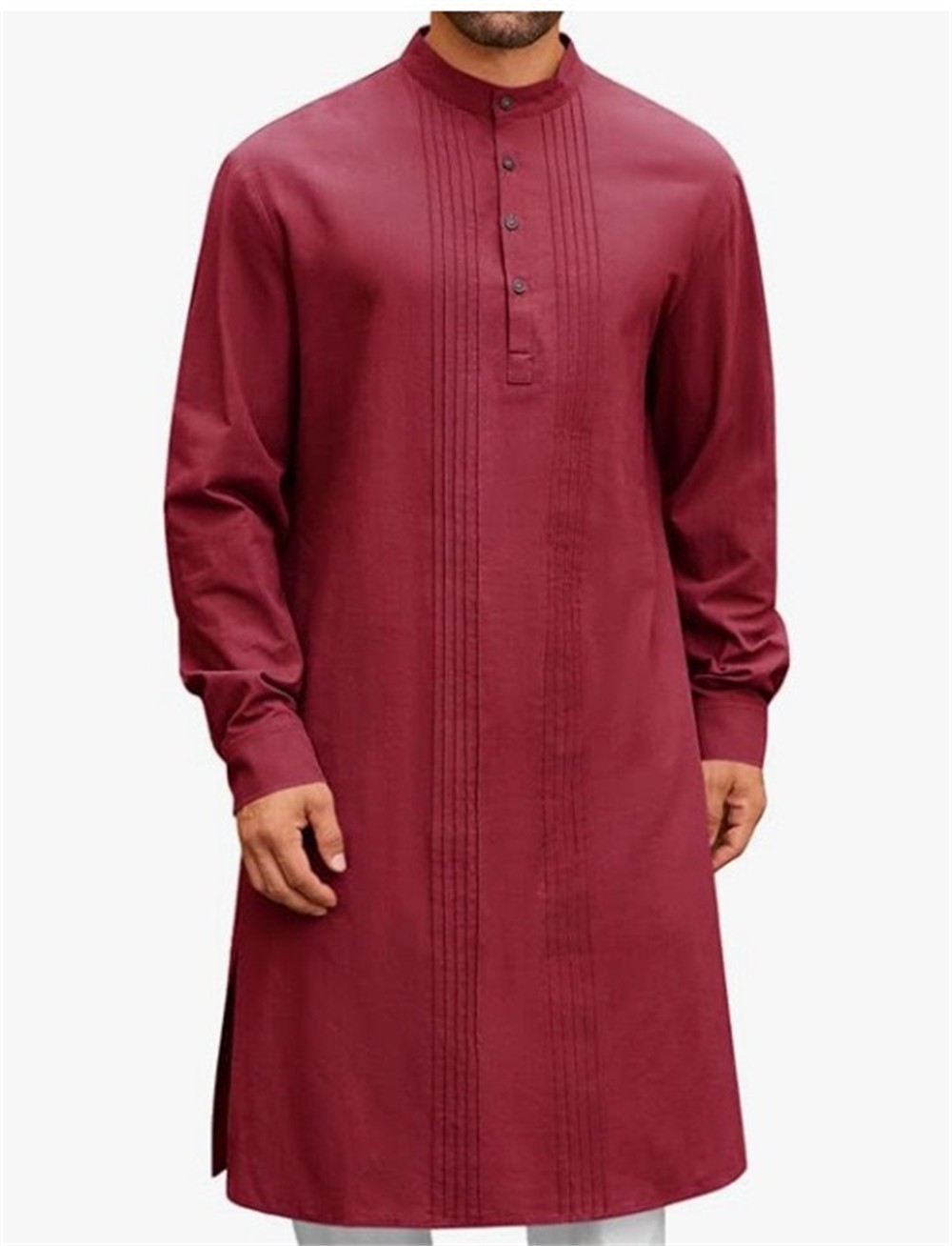 Men’s Middle Eastern Clothes Long Sleeve Muslim Islamic Kaftan