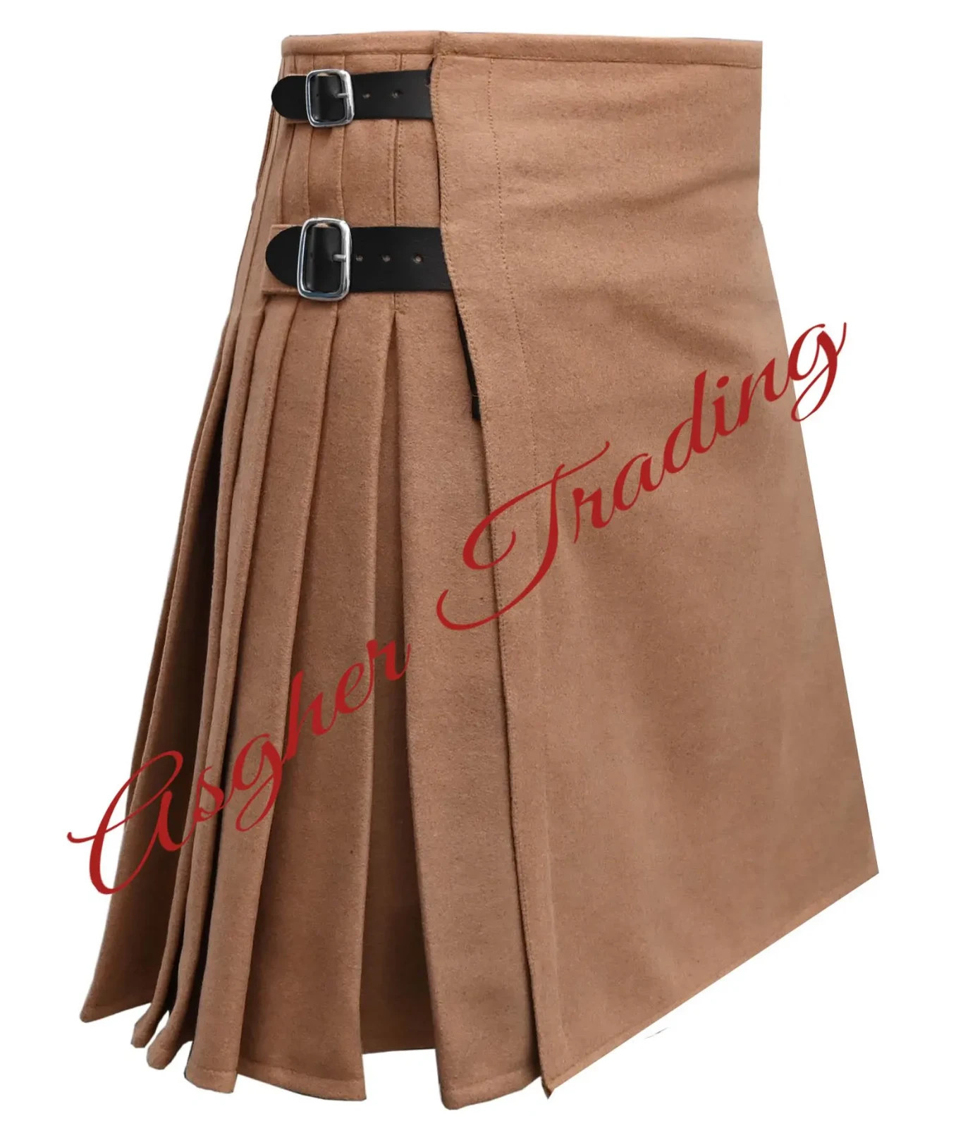 Khaki Wool 8 Yard Kilt Men’s Traditional 100% Wool Kilt Custom Size Men kilts