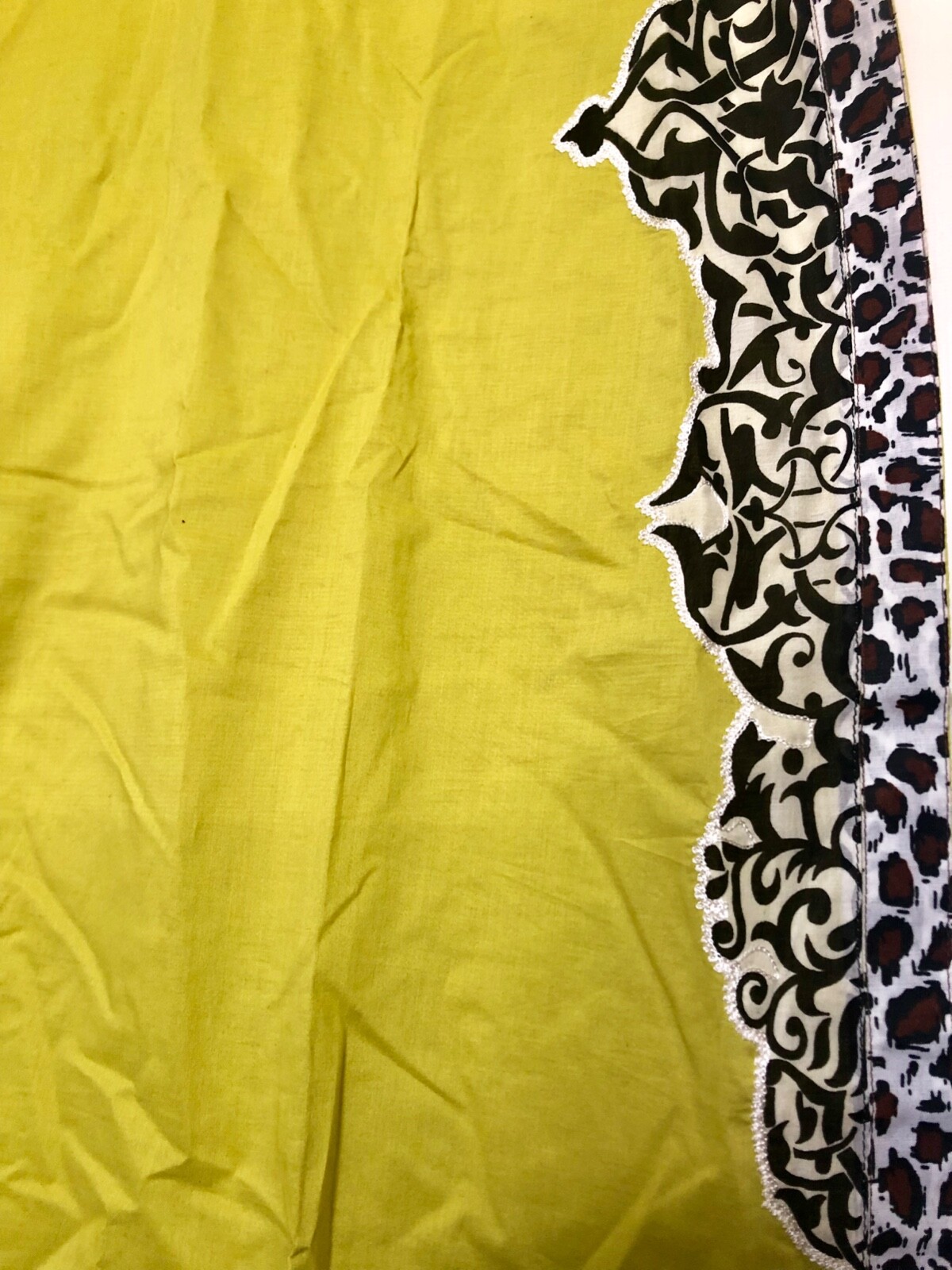 Pakistani Zahra Ahmad Bright Green Cotton Kurta with Zebra prints (Eid Sale)