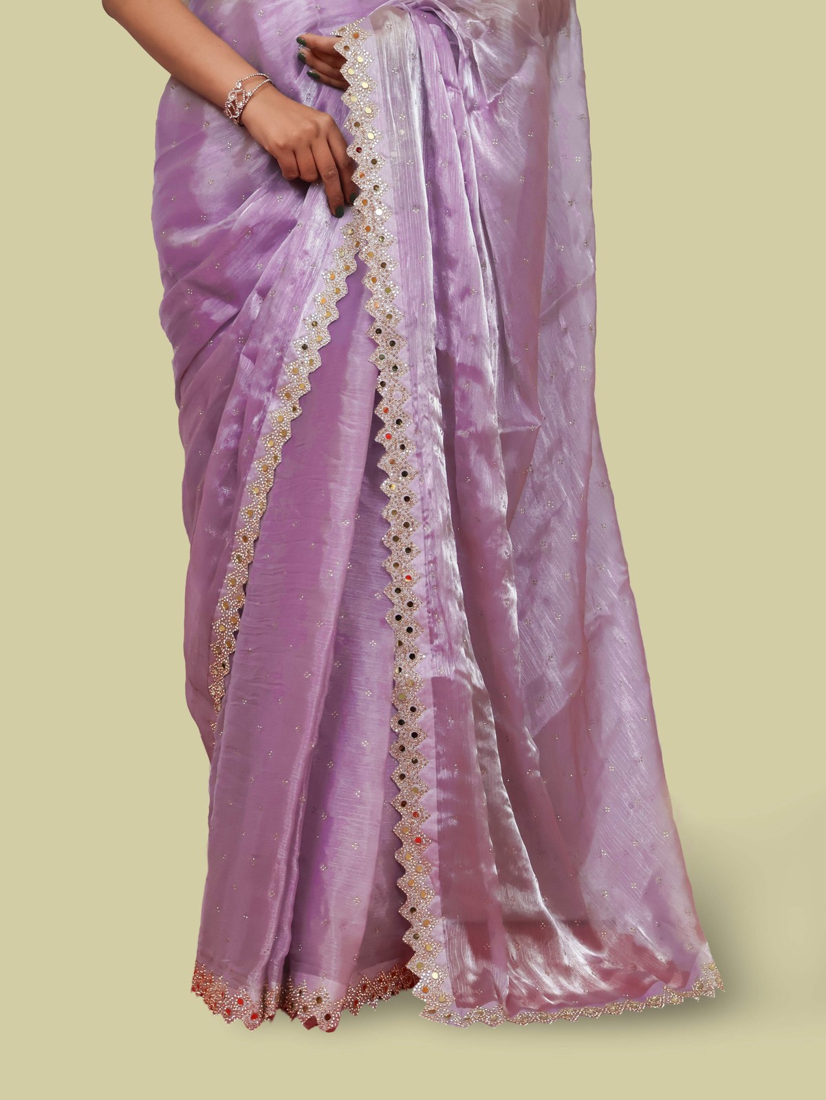 Designer Saree with Heavy Sequin & Stone Work by Shreekama