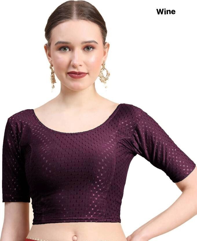 Saree Blouse Readymade stretchable Lycra Designer Sari Choli Indian crop top.