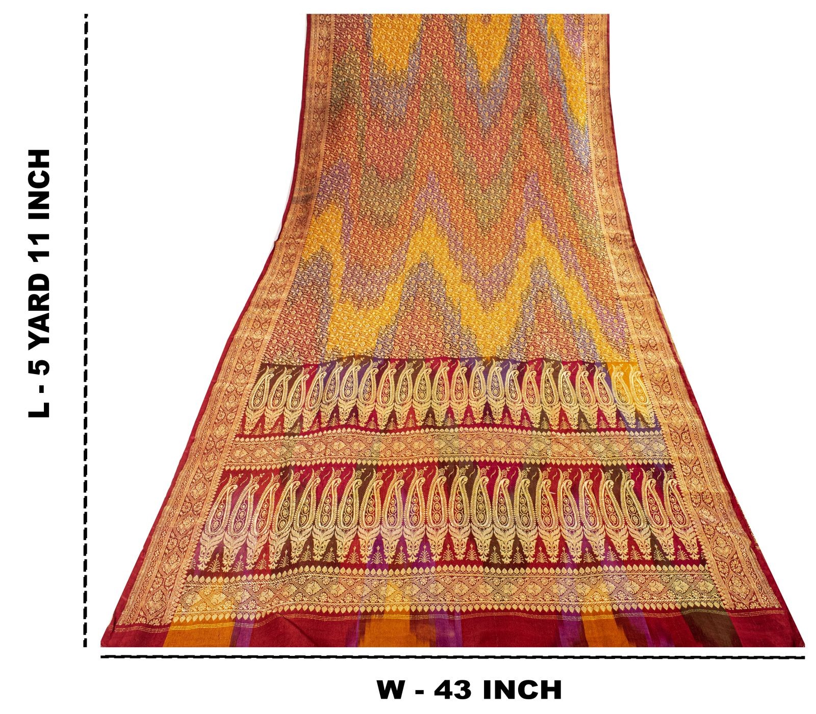 Sanskriti Vintage Multicolor Blend Silk Saree Rangkat Banarasi Brocade Zari Sari