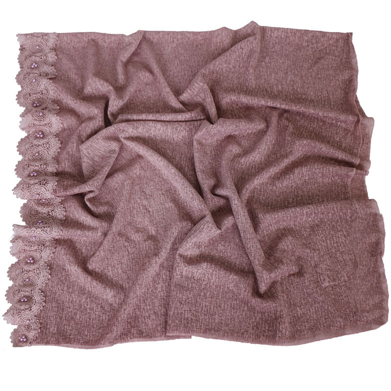 Women Muslim Hijab Plain Beads Long Scarf Shawl Wrap Islamic Scarves Head Covers