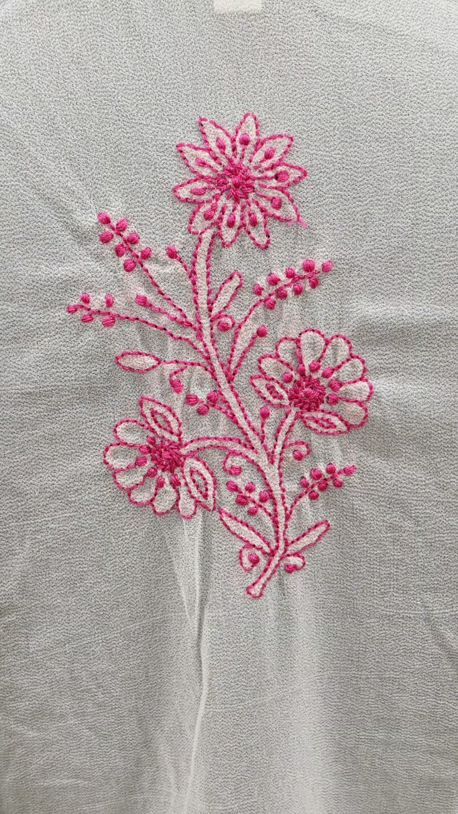 XS 37 LUCKNOWI SOFT GEORGETTE KURTI ETHNIC HAND CHIKANKARI EMBROIDERED TOP KURTA
