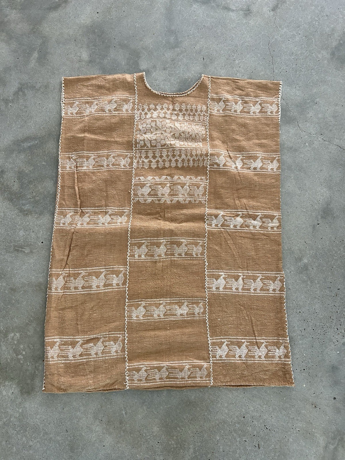 Hand Woven Amuzgo Huipil Dress Kaftan Guerrero Mexico Coyuchi Bird Geometric