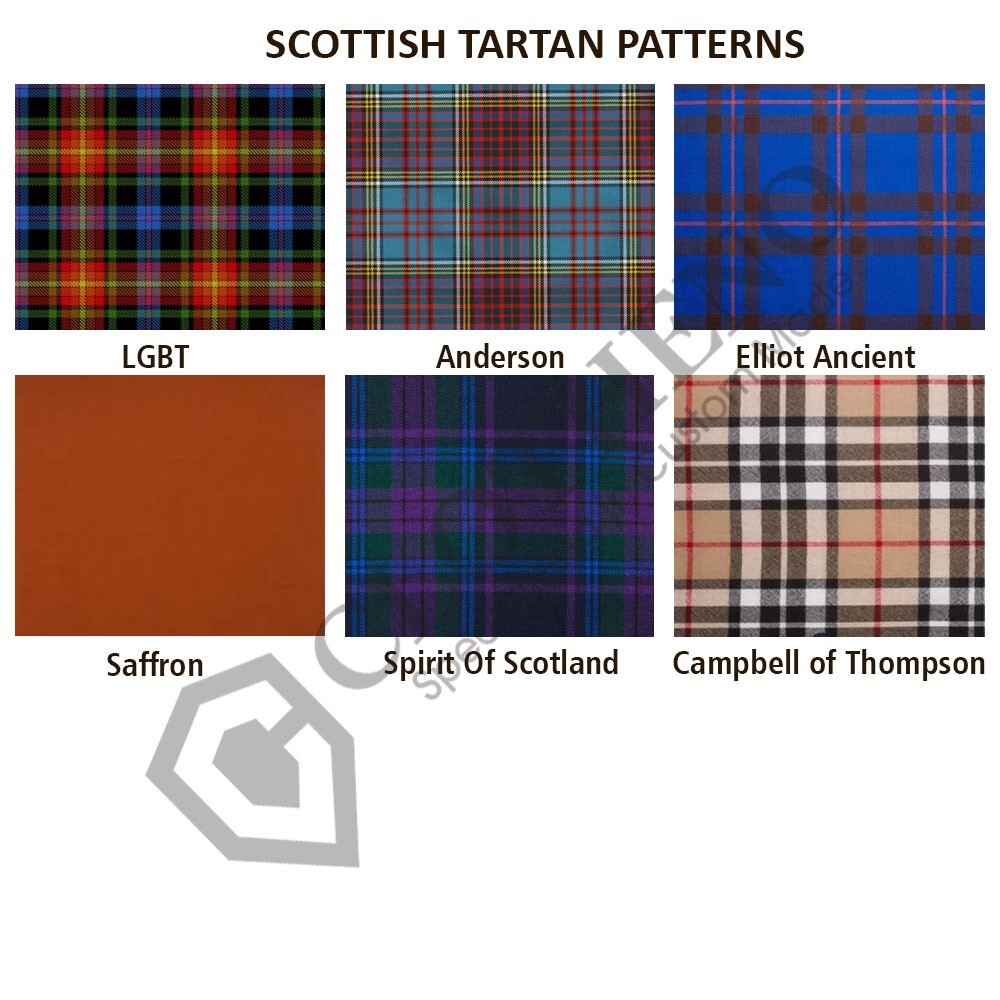 6 PIECES SCOTTISH 5 YARD 13 OZ KILT SET 40+ CLAN TARTANS OUTFIT PACKAGE DEAL