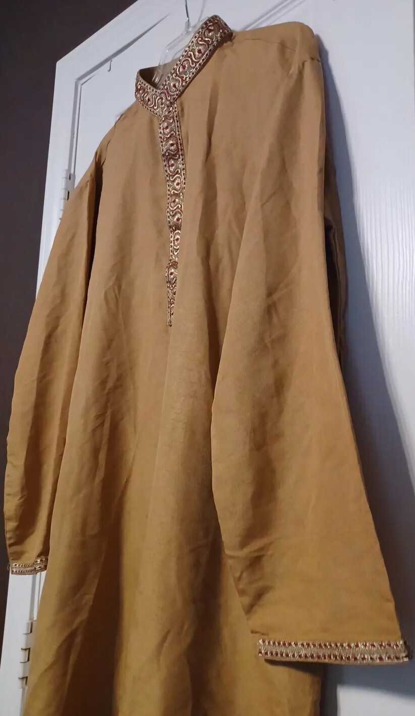 Mens Kurta Ethenic Party Wedding Emberoidery Collar Traditional