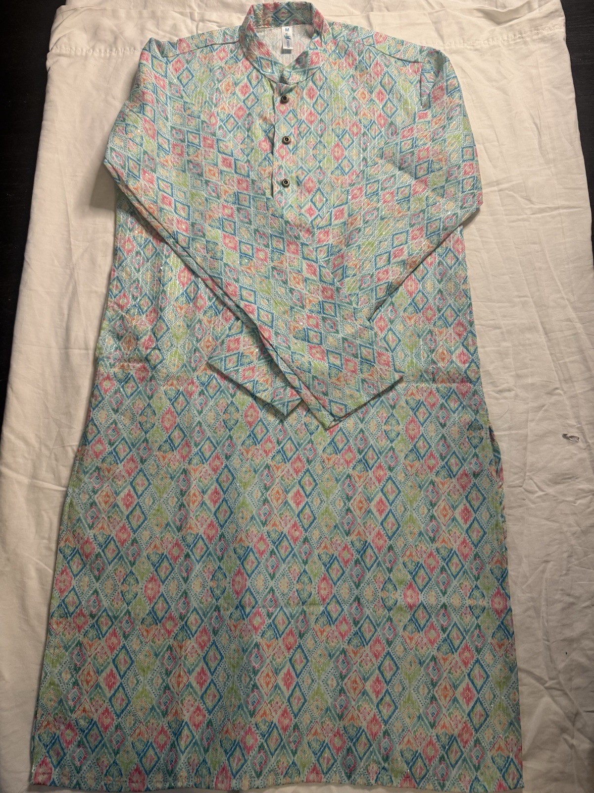 FOXX Kurta Multi-Color Geometric Pattern Long Sleeve cottagecore scandinavian
