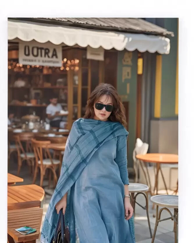 Women Cotton Rayon Kurta Pant Dupatta Set Indian Designer Salwar Kameez Kurti