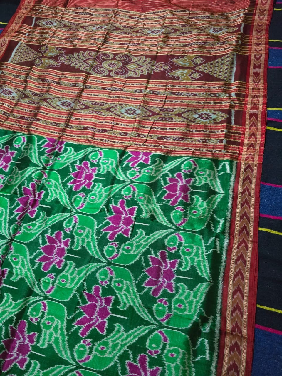 Sambalpuri saree odiya silk fall ,Pico done with unstitched – Handmade in India