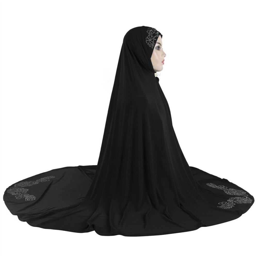 Muslim Women Full Cover Overhead Khimar Hat Hijab Islamic Prayer Wrap Headscarf