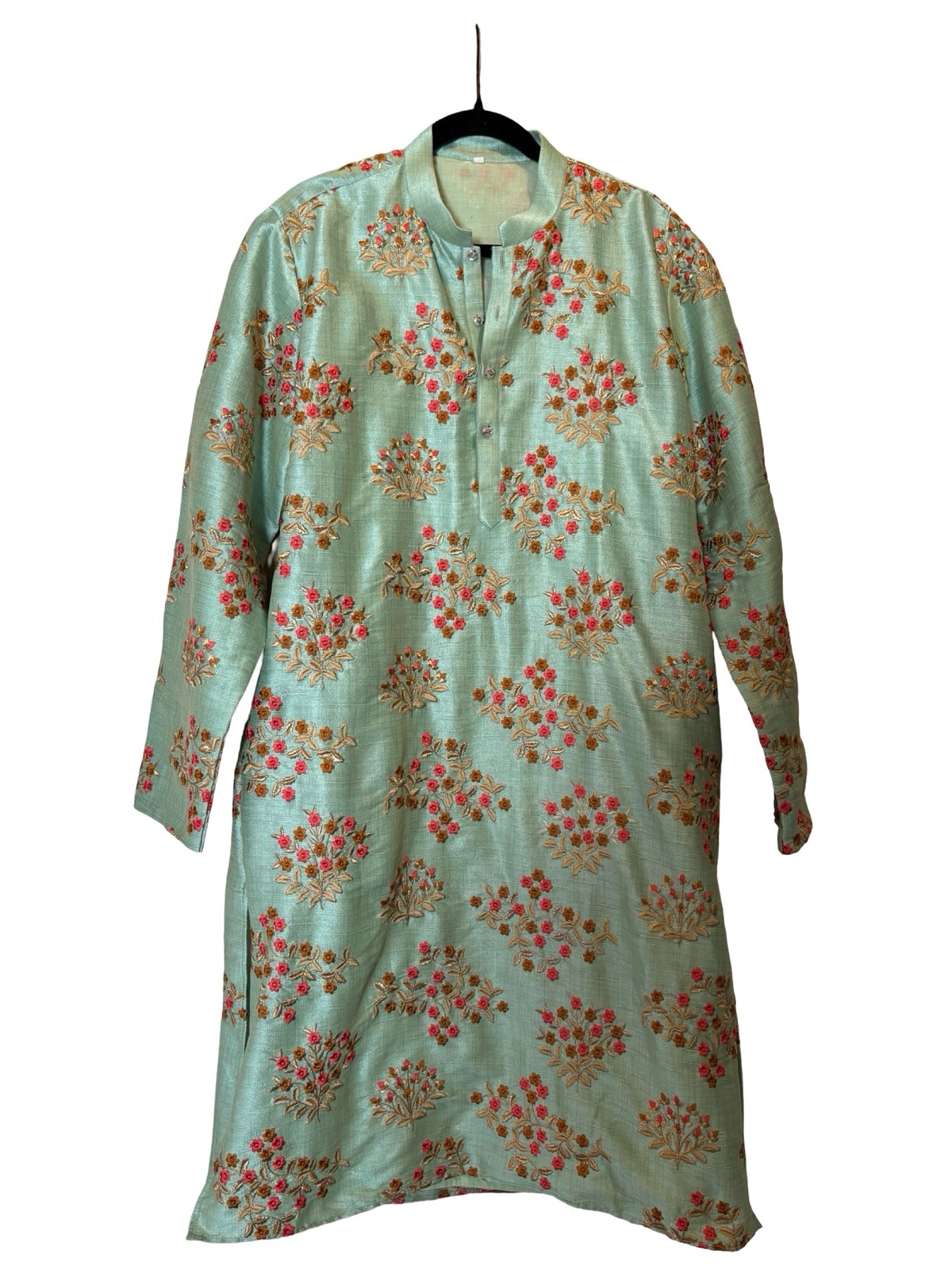 Light Green Silk Embroidered Kurta or tunic dress Indian Ethnic Wedding Party