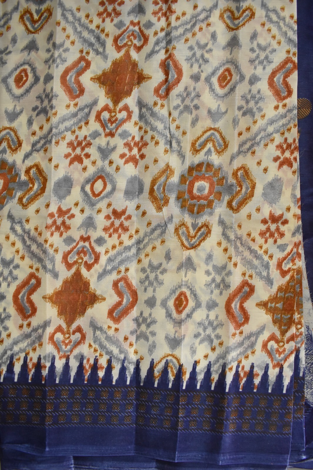FNC Vintage Saree Double Shade Hand Woven Floral Blend Silk Sari Used Fabric 5YD