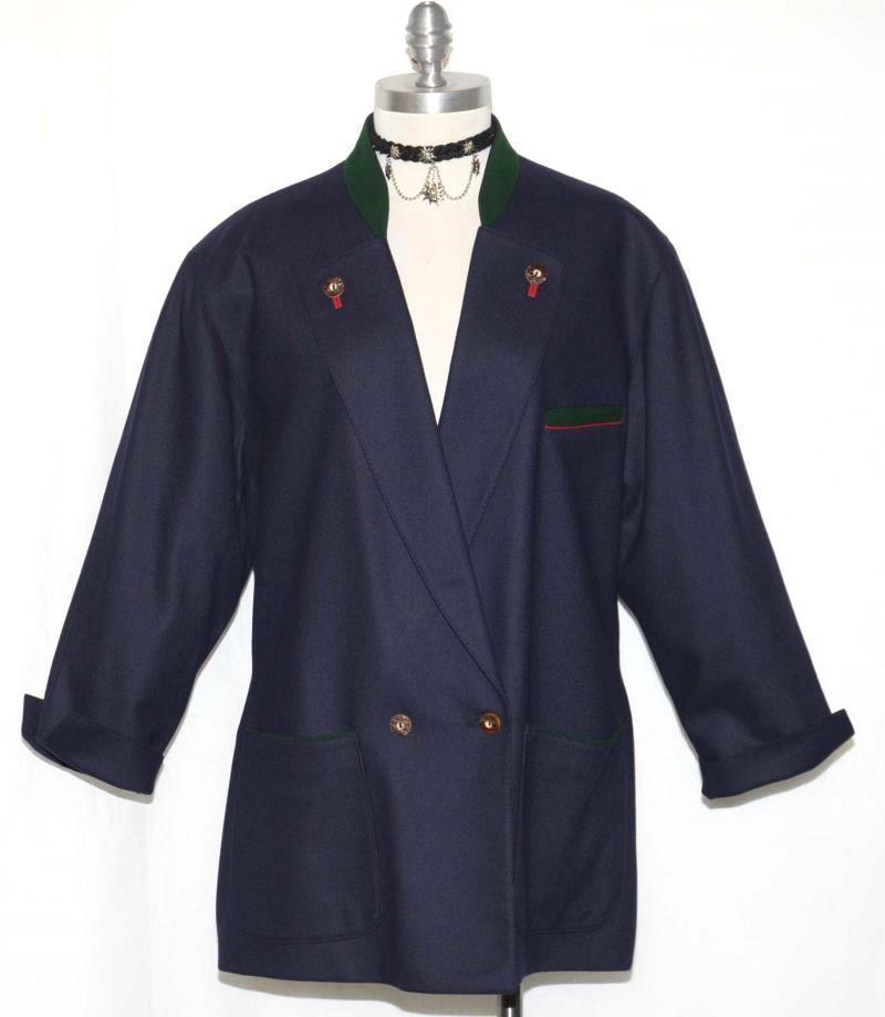 JULIUS LANG ~ BLUE Boiled WOOL German Hunting WINTER Sport Dress JACKET 42 16 L