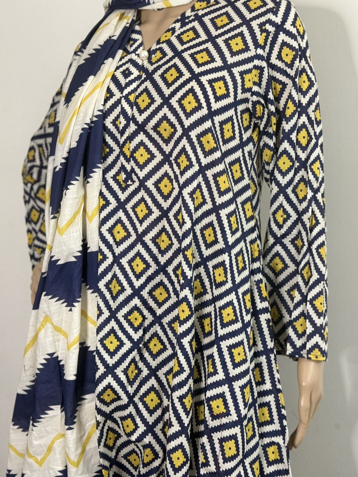 Pakistani Branded Casual Wear Lawn Shalwar Kameez Ego Women Patterns Yellow Blue