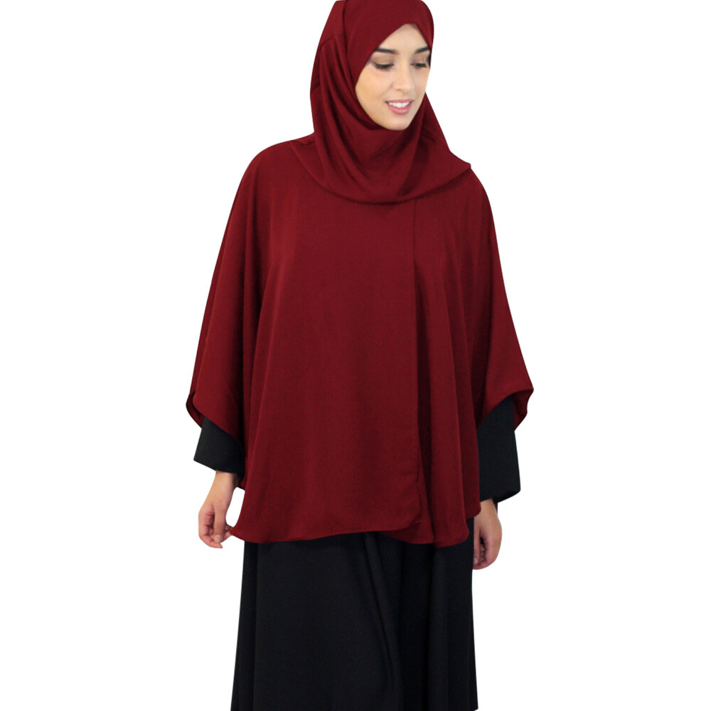New Muslim Women Prayer Khimar Hijab Overhead Hooded Tops Kaftan Arab Clothes