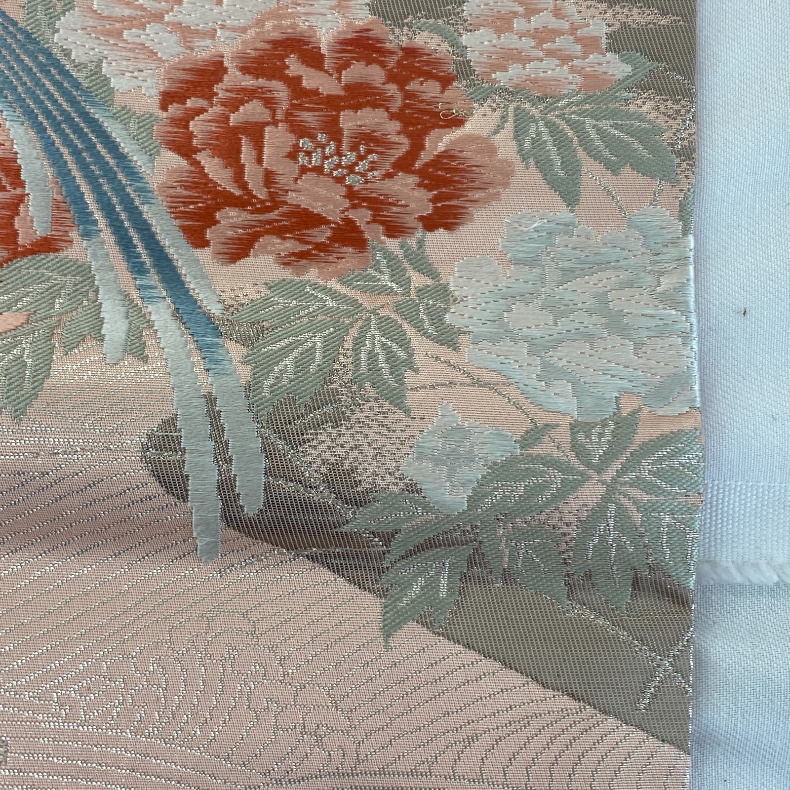 Japanese Vintage Kimono Nagoya Obi Silk Pink Traditional Embroidery 139x 11in