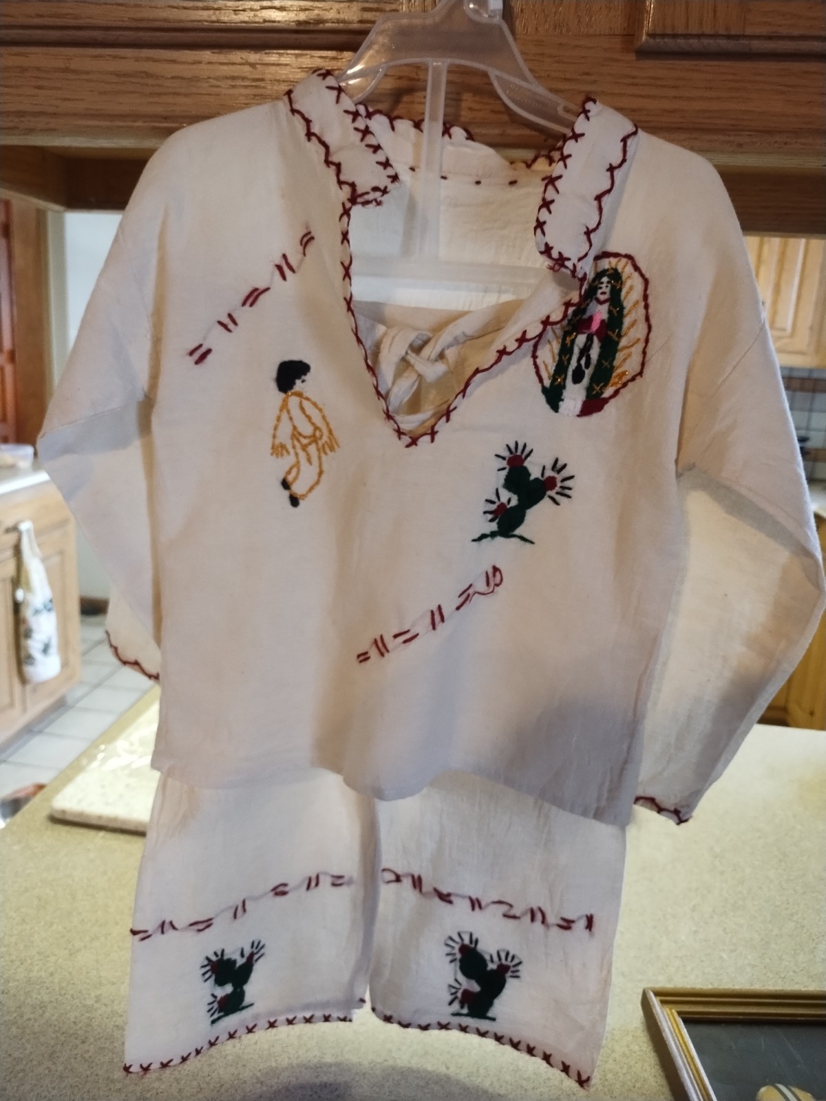 Our Lady of Guadalupe Child’s Boy White Outfit Pants /Shirt