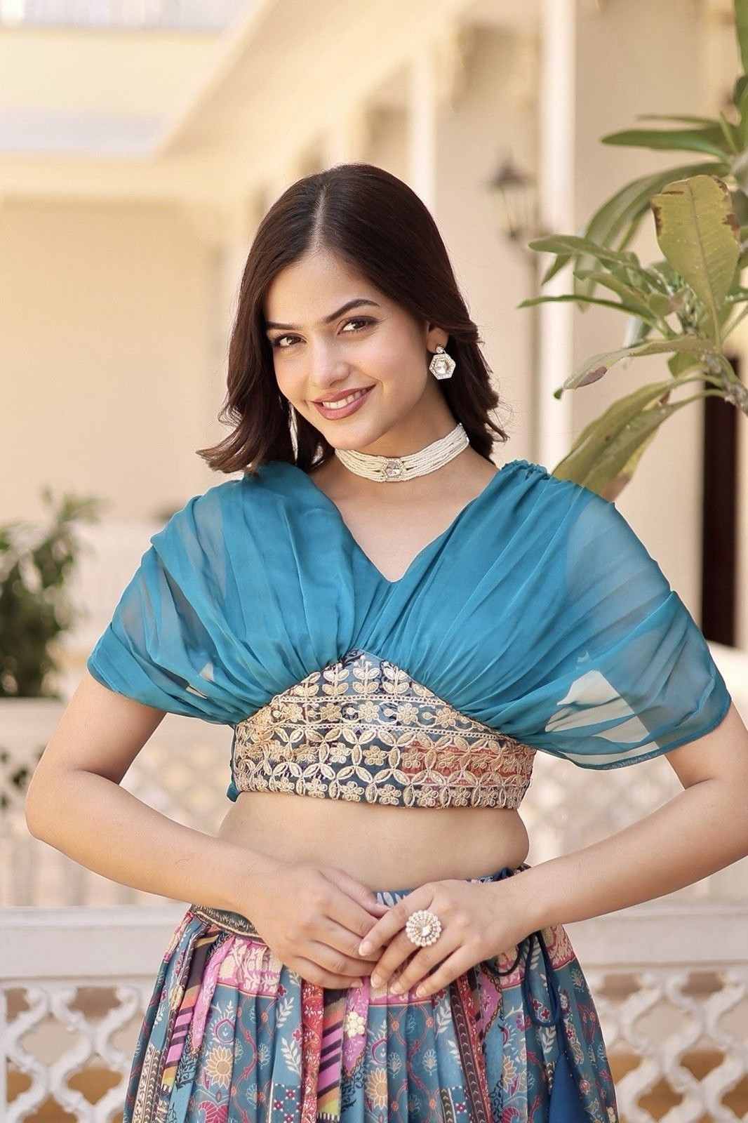 LEHENGA CHOLI INDIAN BOLLYWOOD WEDDING PARTY WEAR INDO WESTERN GOWN NWOT