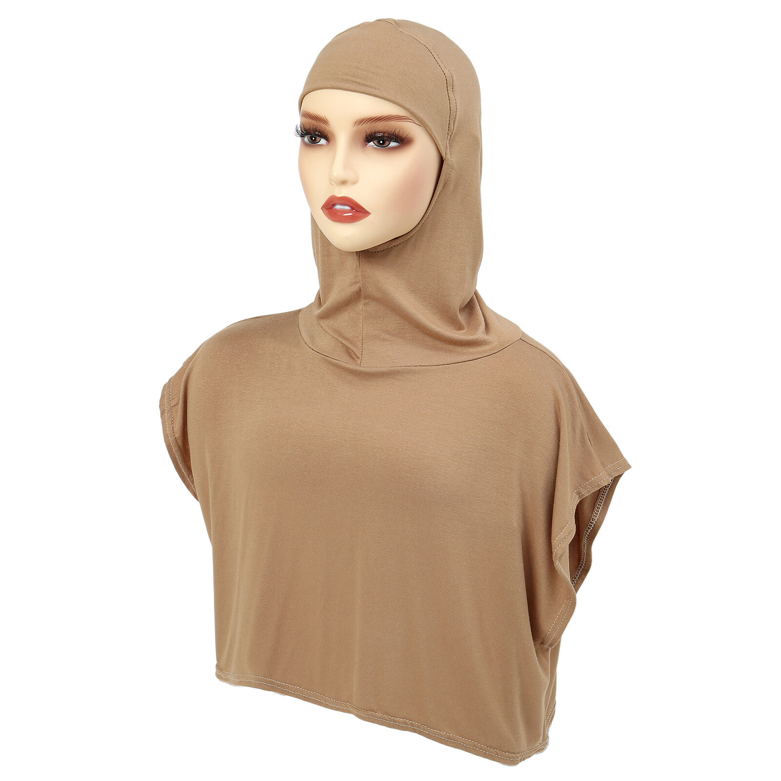 Muslim New Women Sport Hijab Jersey Hooded Turban Instant Wrap Prayer Scarf Tops