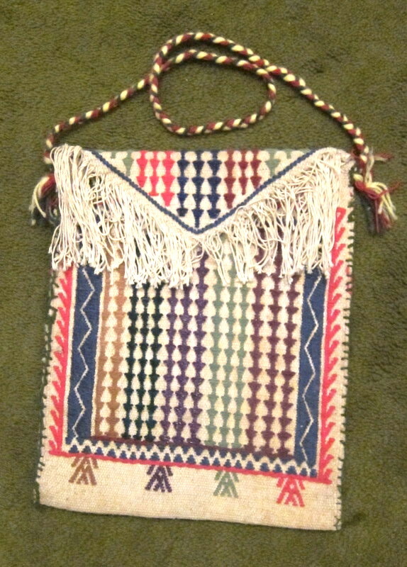 Hand decorated Shoulder Bag Beach Bag Wool Yarn With Cotton fringe.12″x13″ NEW