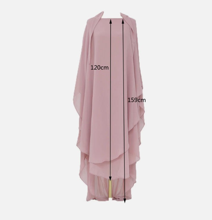 Islamic Niqab Burqa Tops Khimar Hijab Kaftan Abaya Large Two Layers Muslim Women