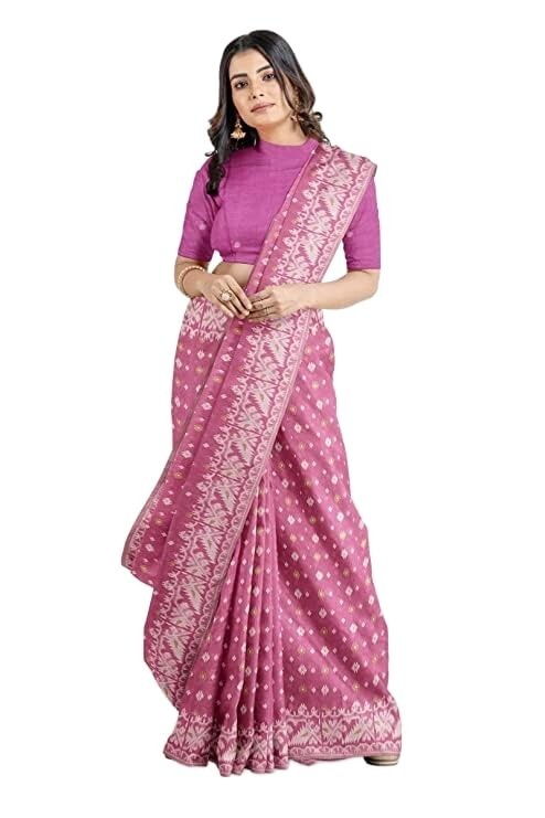 Women’s Traditional Bengal Cotton Silk Jamdani Saree