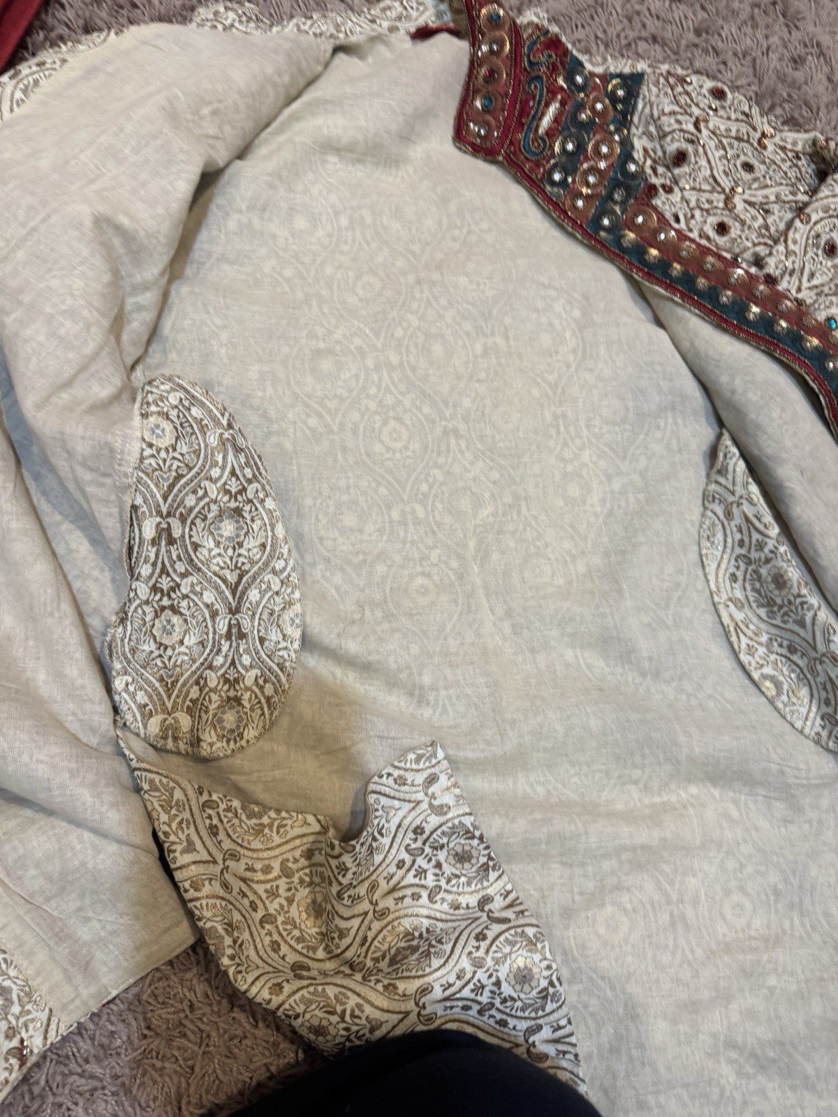 Ethni’ks Boys Indian Sherwani Worn Once with Pants & Scarf-Brand New Size 8