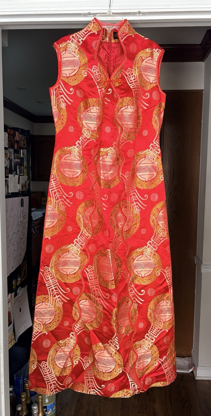 Chicago Giftland Women’s Satin Cheong-sam Dress Red Size 38