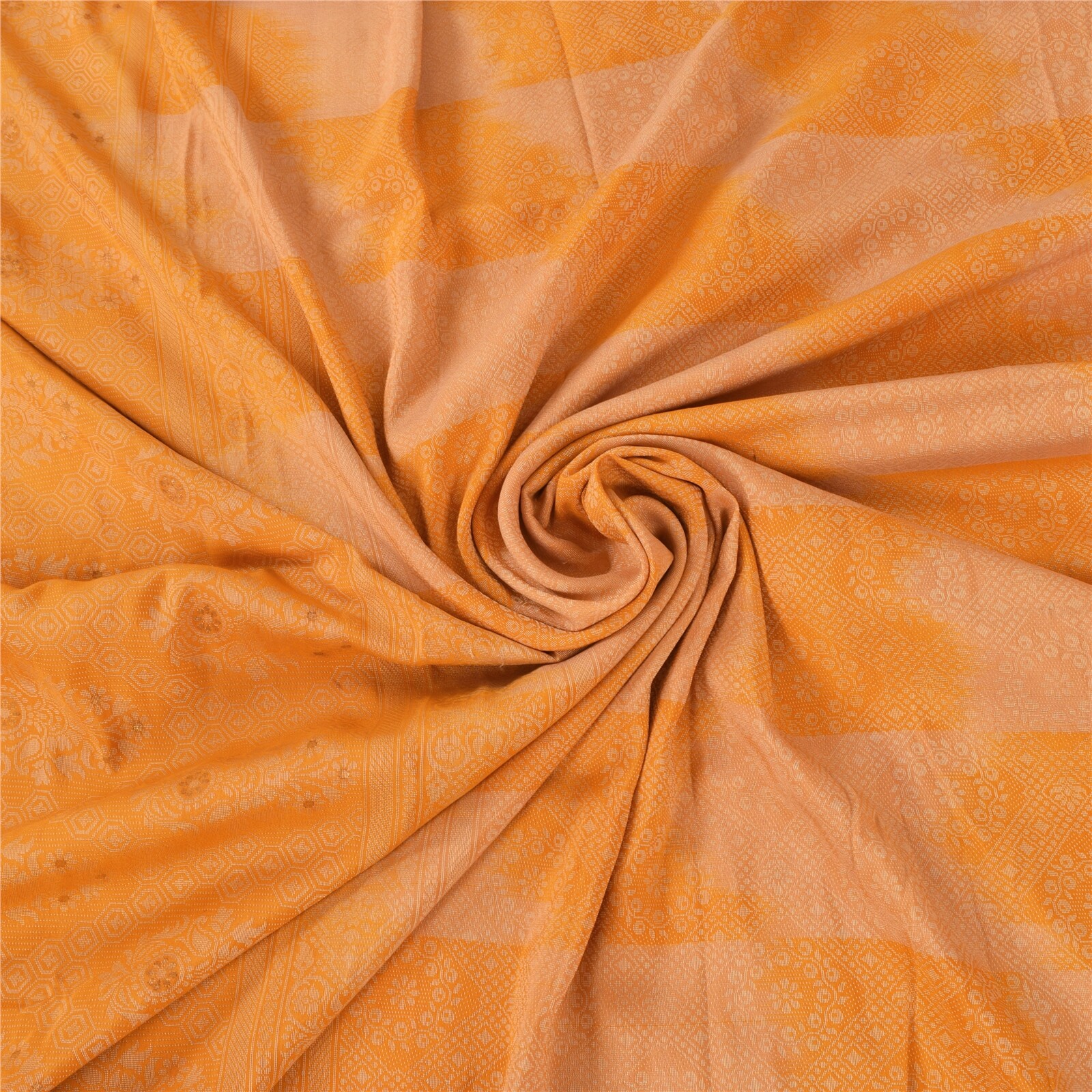 Sanskriti Vintage Indian Mustard Sarees Pure Silk Woven Premium Sari 5Yd Fabric