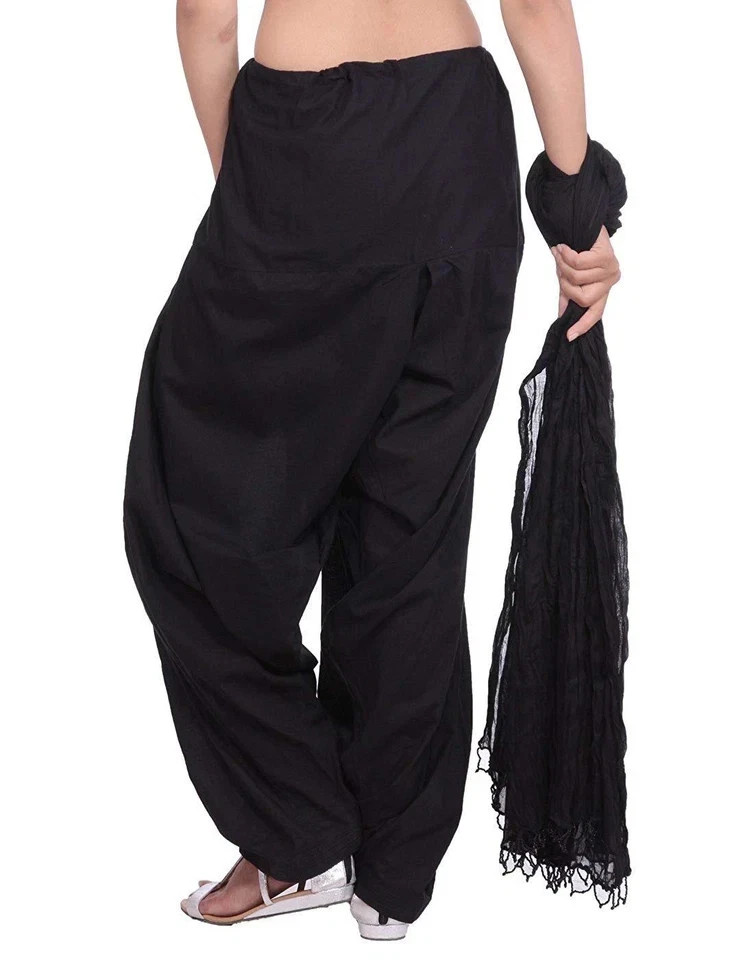 Women’s Cotton Semi Patiala Salwar with Dupatta Set Ethnic Wear Free Size