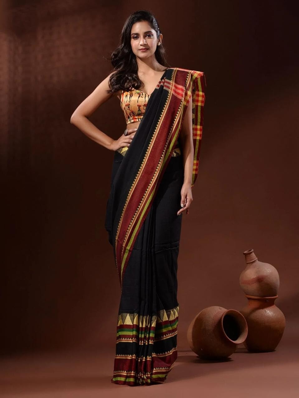 Narayanpet Handloom cotton saree (With Blouse Piece)