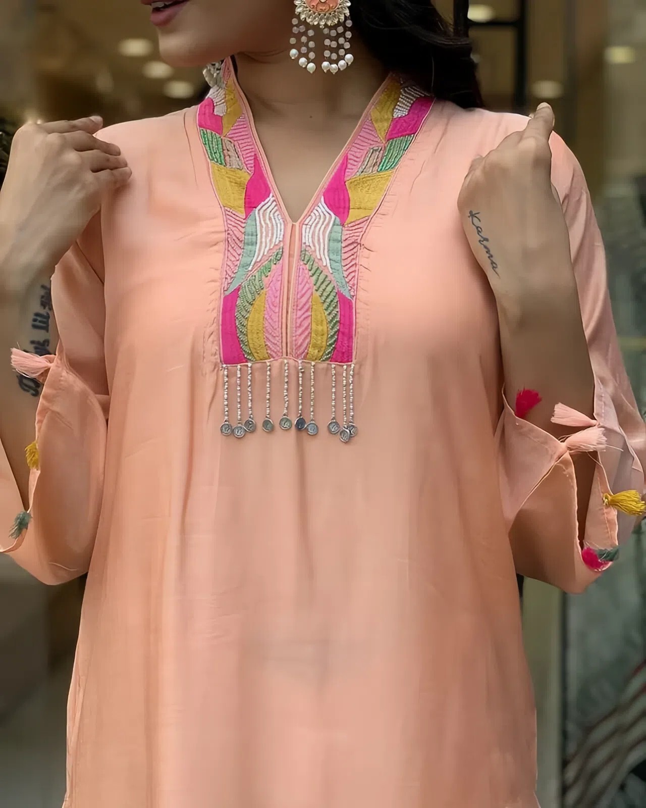 Kurti pant And Duppatta With Embroidery, Heavy quality Muslin Fabric