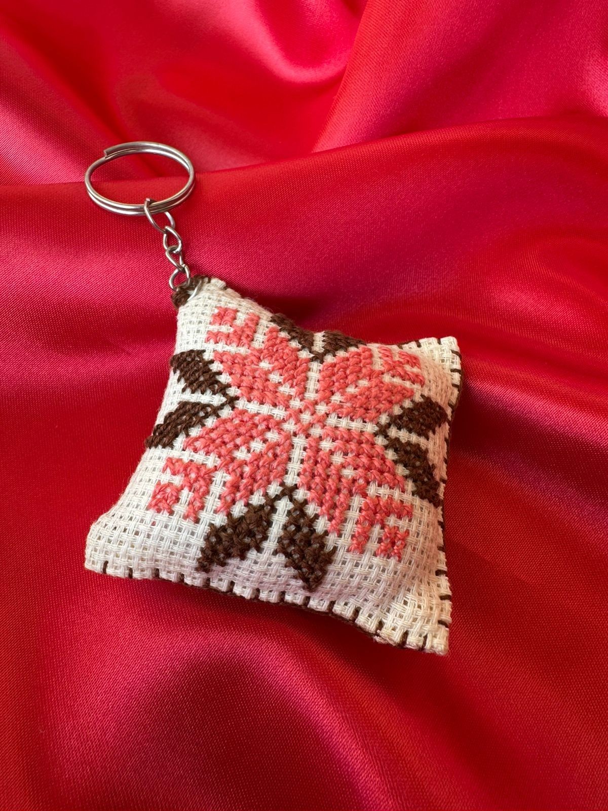Accessories Keychain Handmade Palestinian Tatreez Mini Cushion Traditional Gift