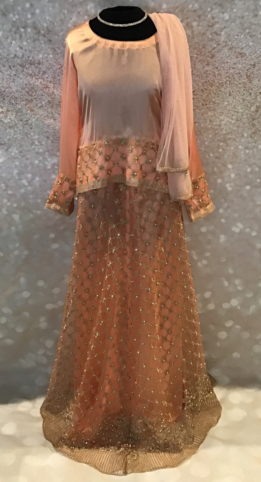 Indian Pakistani SALWAR SHALWAR Kameez PARTY DRESS WOMENS 8/10 PINK SATIN JEWELS