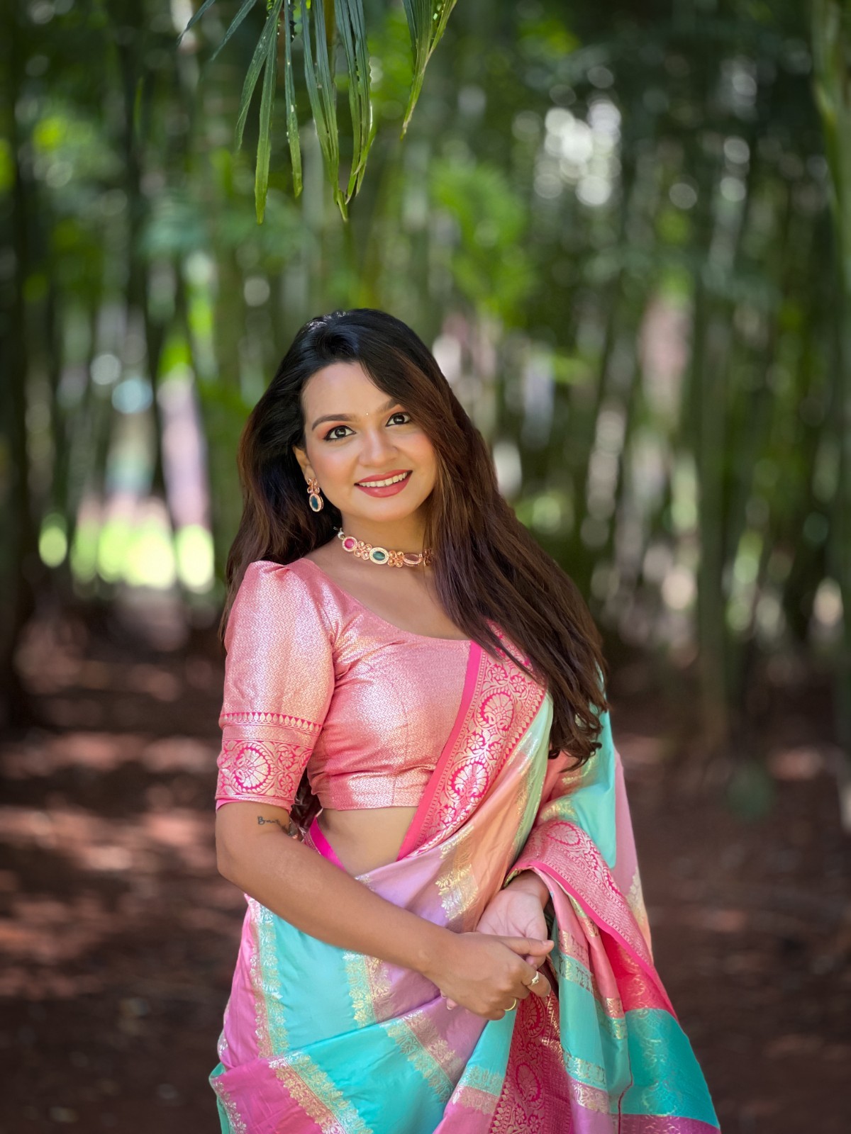 Wedding Women Banarasi Art Silk Saree Zari Woven Indian Traditional Sari Blouse