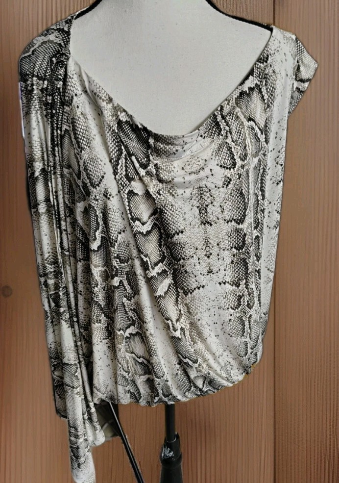 COLDESINA BLOUSE ALEXANDER DESIGNS SMALL ASYMMETRICAL ANIMAL PRINT