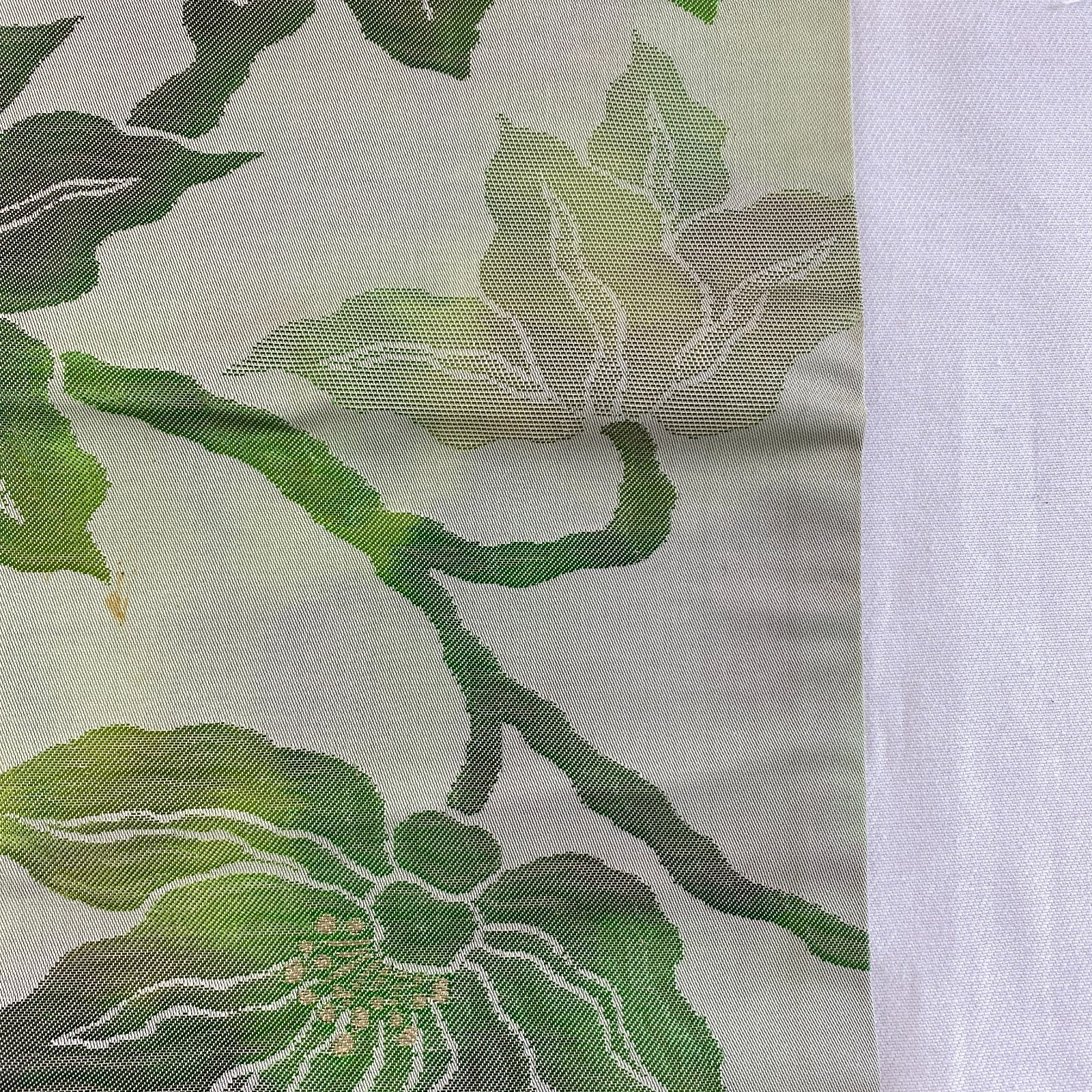 Japanese Vintage Kimono Nagoya Obi Silk Green Drit Traditional 137 x 12 in