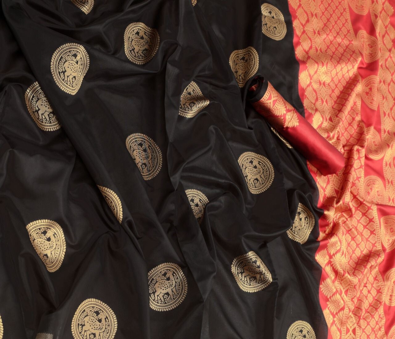 Festive Wear Soft Litchi Silk Saree With Beautiful Blouse Piece By Aadatexport